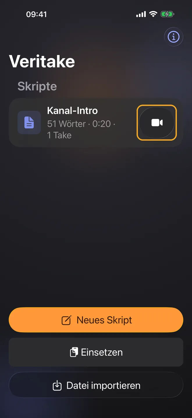 Mit Voice Follow aufnehmen, Schritt 1
