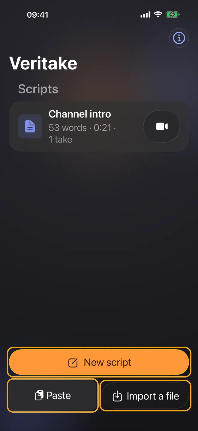 Import or paste your script, step 1