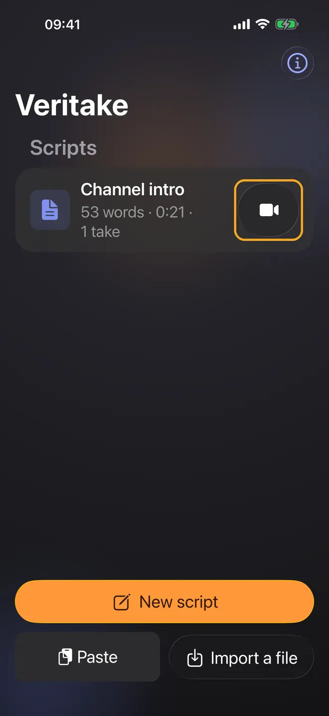 Record with Voice Follow, step 1