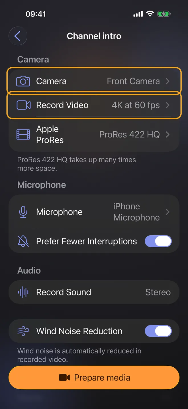 Choose your camera and microphone, step 1