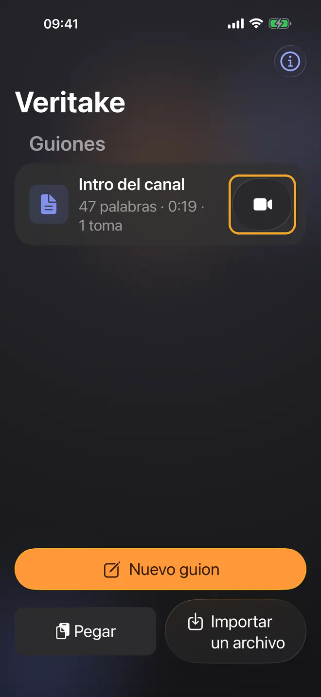 Graba con Seguimiento por voz, paso 1