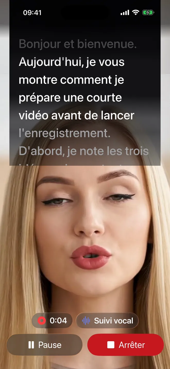 Enregistrer avec le suivi vocal, étape 4