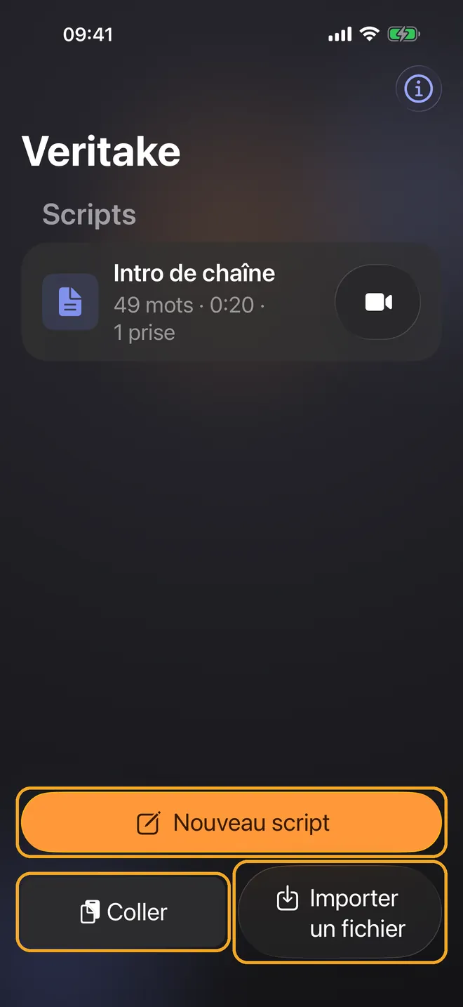 Importer ou coller votre script, étape 1