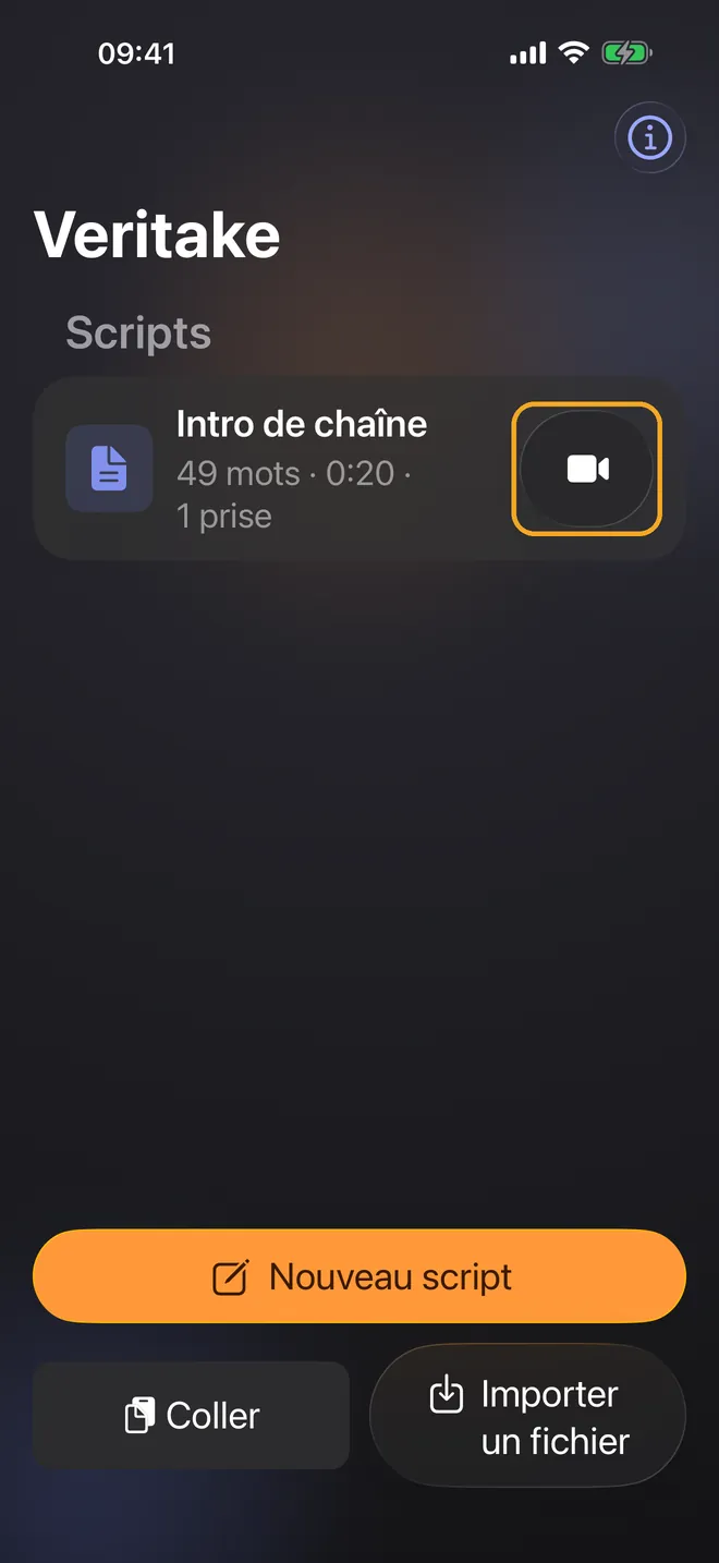 Enregistrer avec le suivi vocal, étape 1