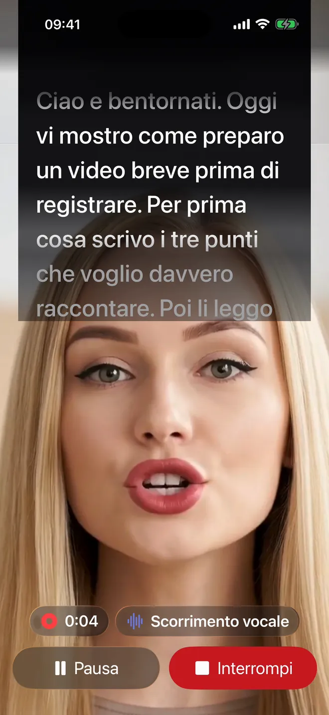 Registra con lo scorrimento vocale, passaggio 4
