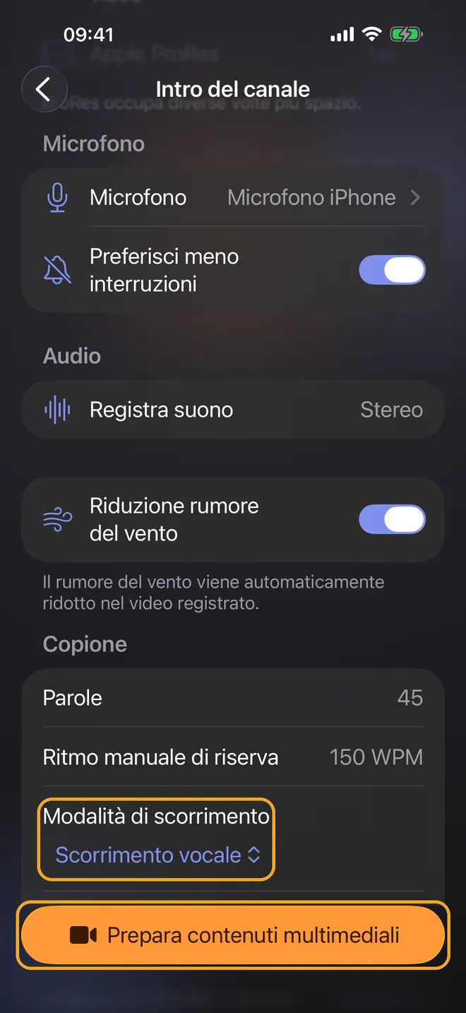 Registra con lo scorrimento vocale, passaggio 2
