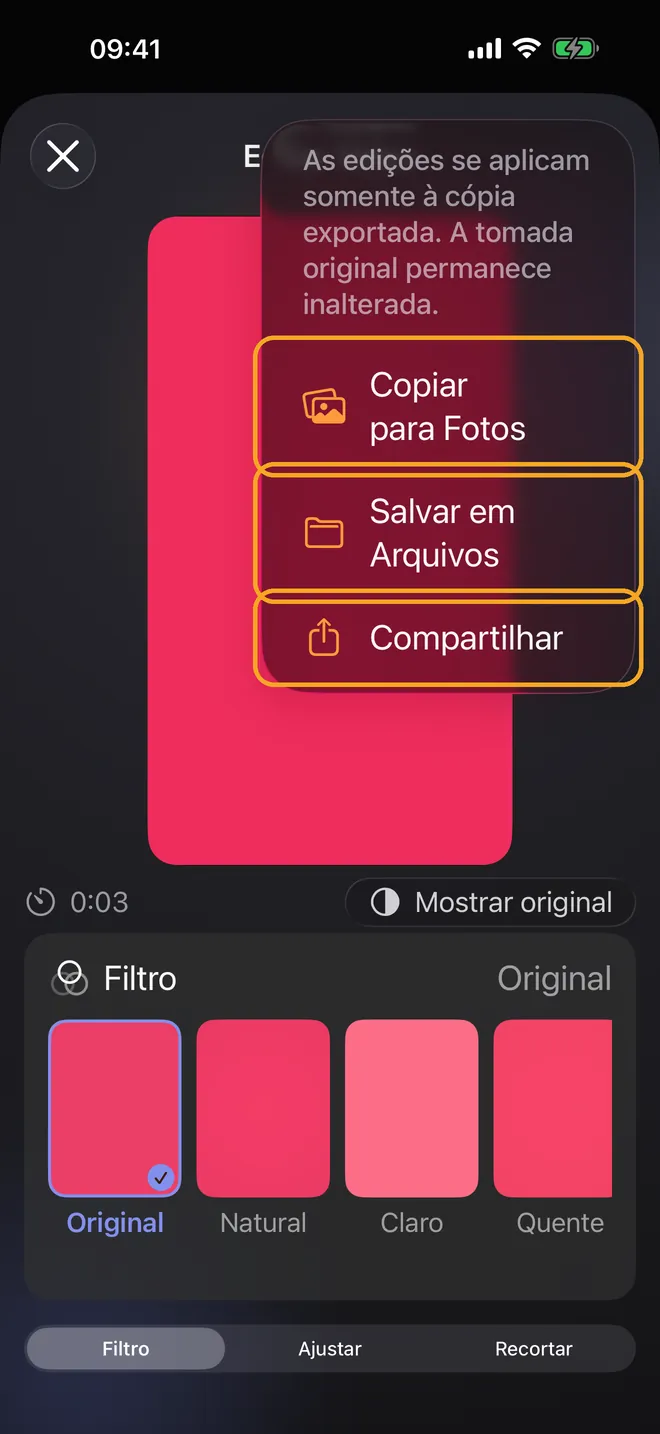 Recorte e exporte seu vídeo, passo 3