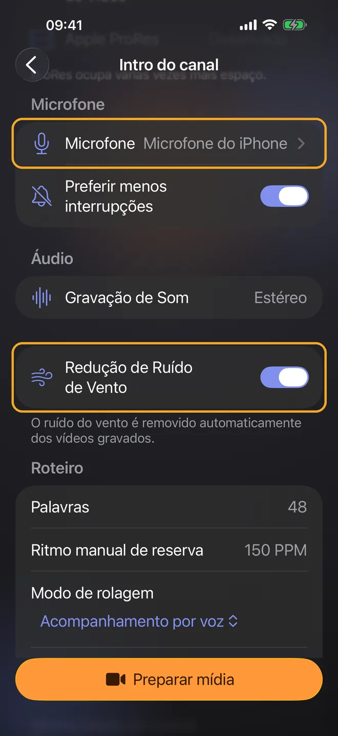 Escolha a câmera e o microfone, passo 2