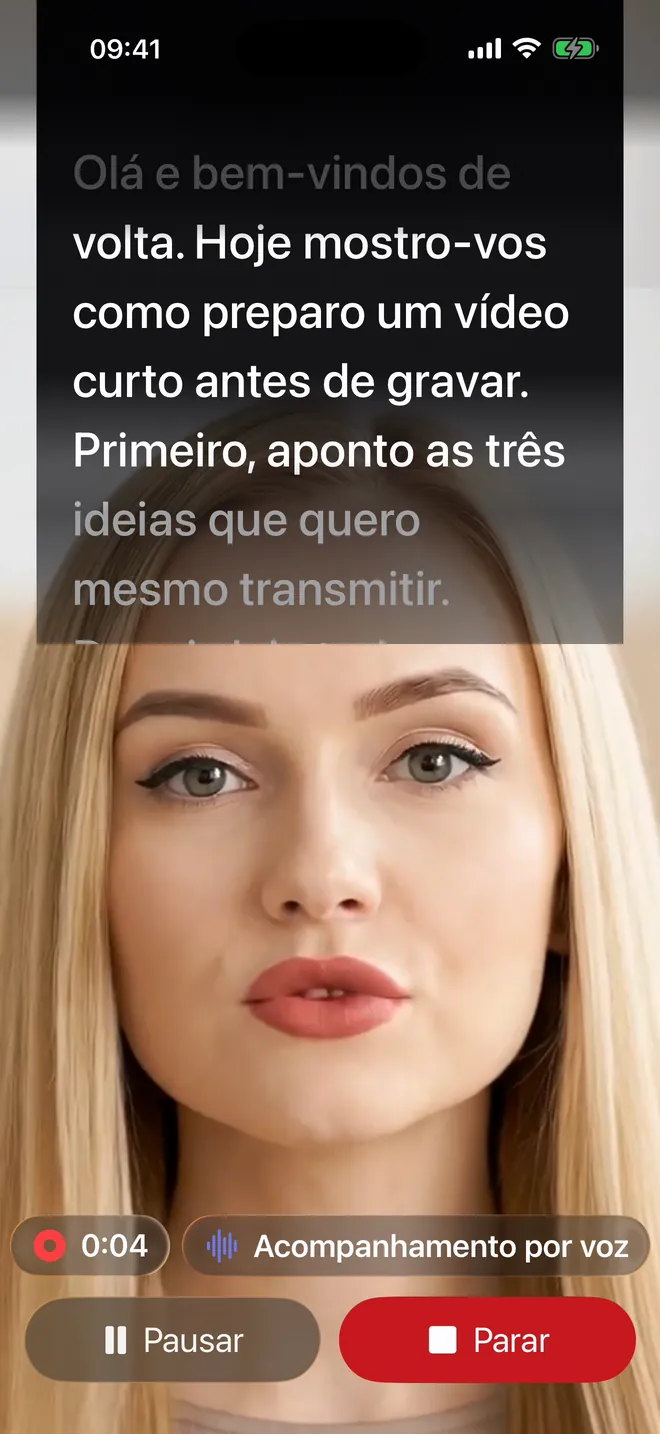 Gravar com o Acompanhamento por voz, passo 4