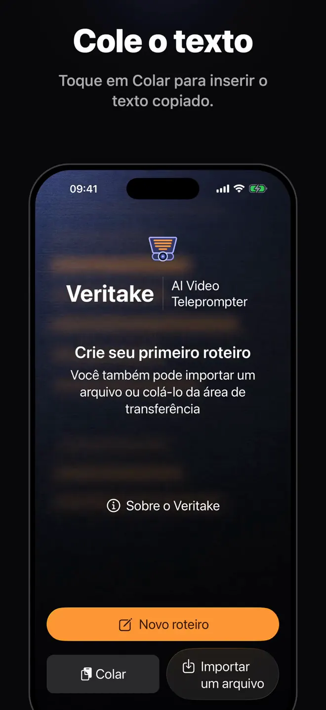Importe ou cole seu roteiro