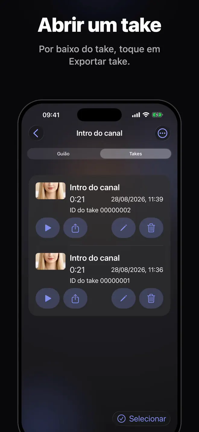 Encurtar e exportar o seu vídeo